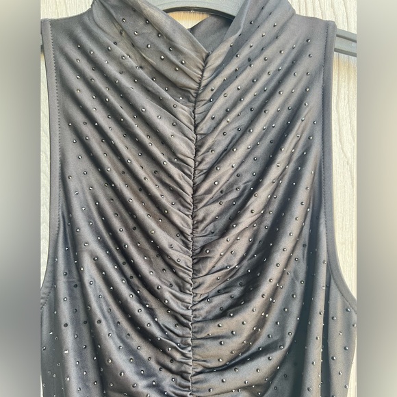 NWT Sofia Vergara Black Beaded Bodycon Midi Dress Size Medium 8/10 - Picture 3 of 12